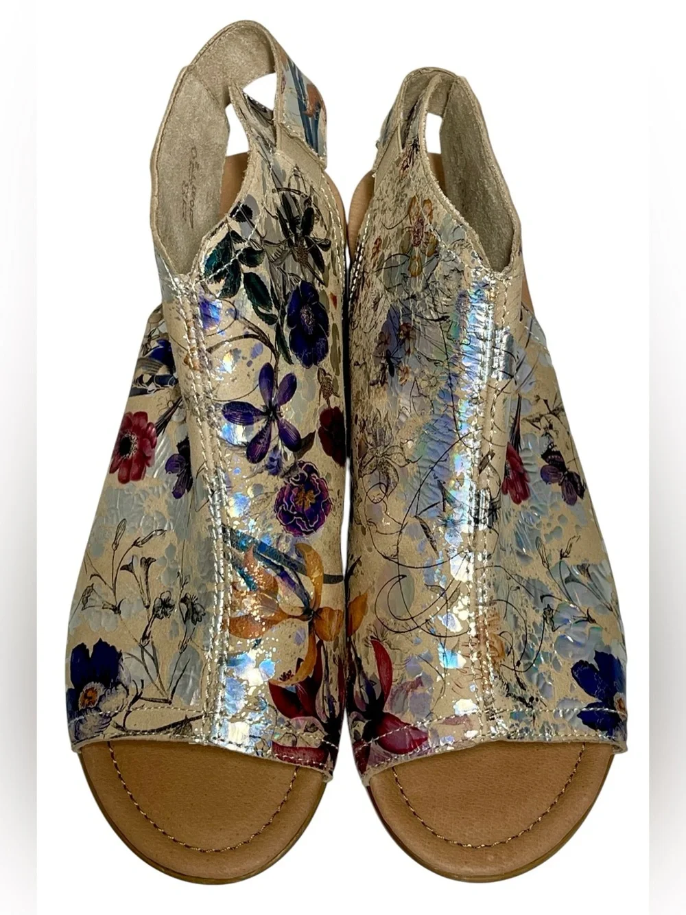 Remonte Sling Luxury Floral Butterflies Leather Sandals Us 9 Women's EU 40 Rare - Picture 4 of 13